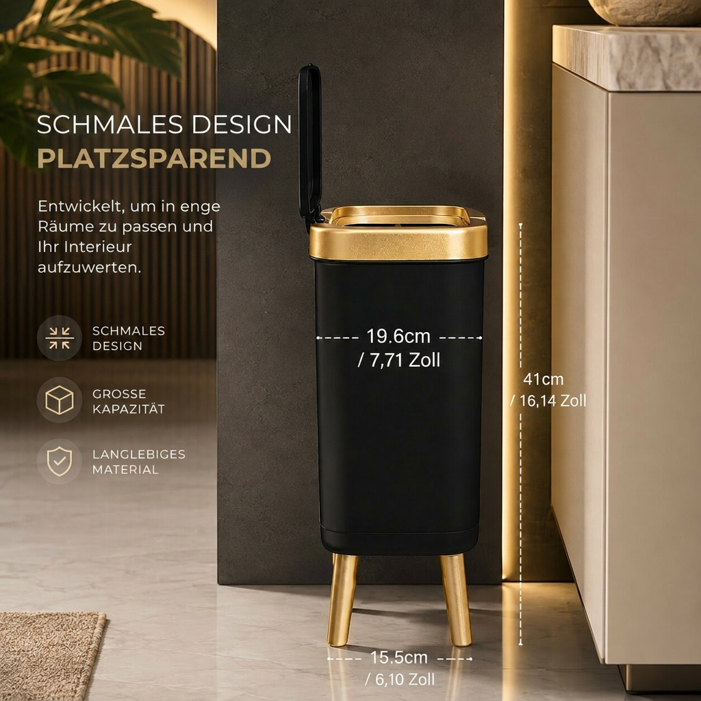 FrischDeckel™ | 15-Liter-Mülleimer mit Klappdeckel und Geruchsschutz