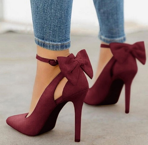 Zora | Escarpins Femme à Bout Pointu avec Nœud, Talons Aiguilles Élégants pour Mariage et Soirée