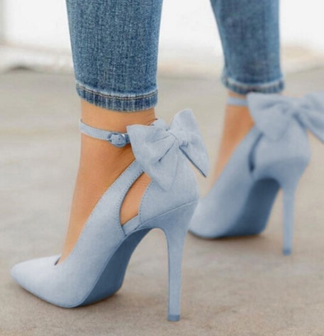 Zora | Escarpins Femme à Bout Pointu avec Nœud, Talons Aiguilles Élégants pour Mariage et Soirée