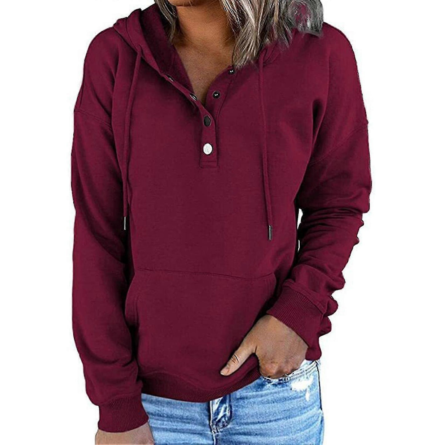 Bleuette | Hoodie Rose Confortable à Capuche avec Poches Kangourou pour Femmes