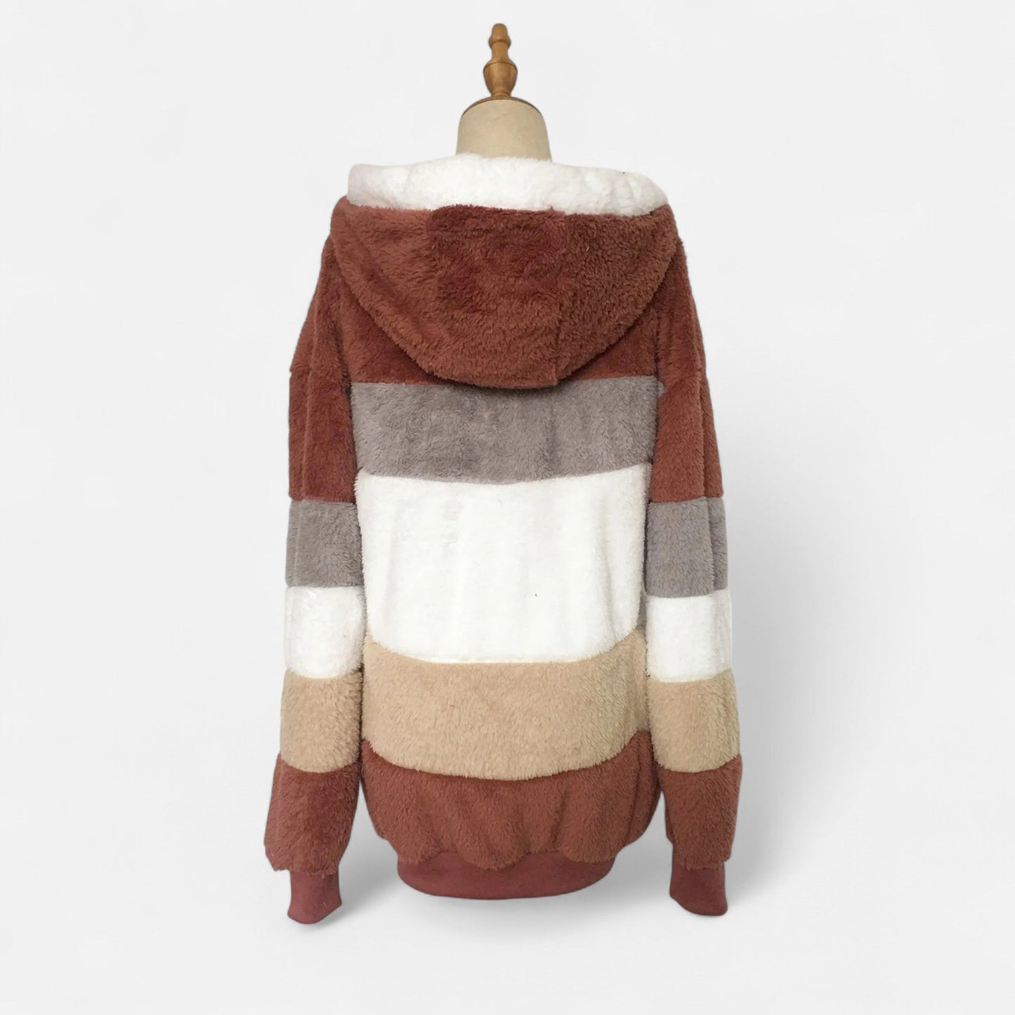 Maïwenn | Veste Femme Oversized à Capuche Rayée Automne Hiver