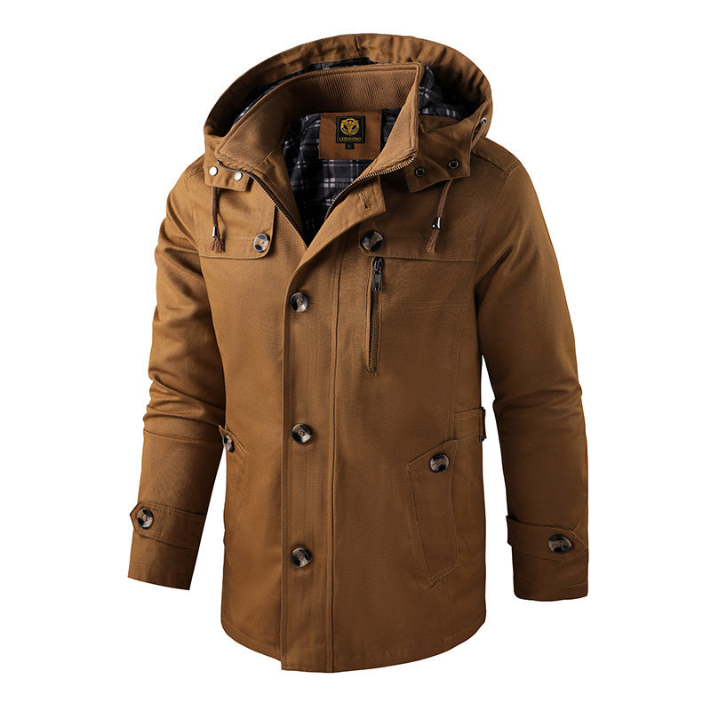 Veste Homme Hiver Fonctionnelle avec Capuche – Chaude, Protectrice & Polyvalente