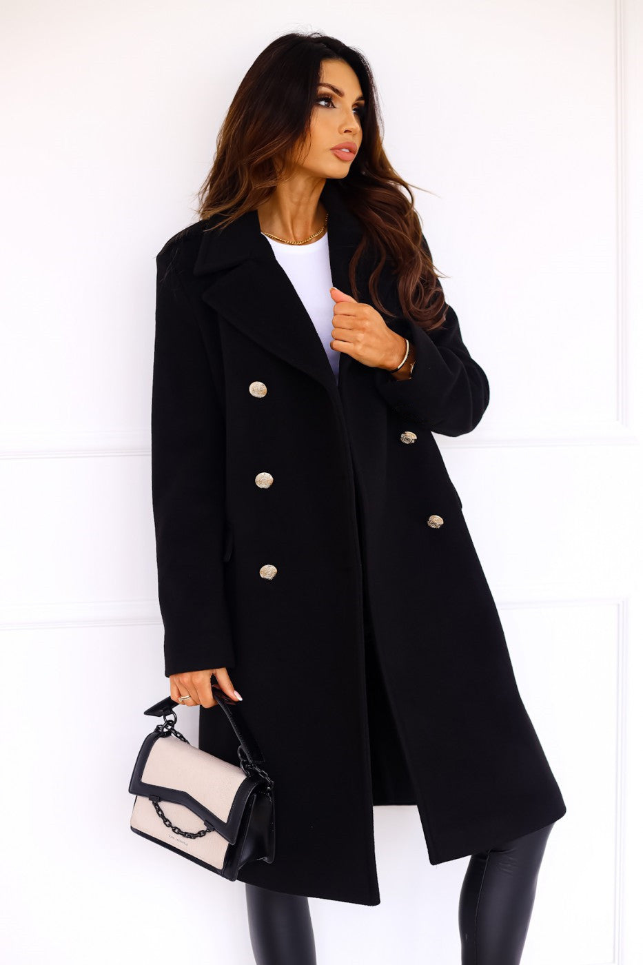 Suzanne | Trench Coat Femme Long Élégant Boutonné avec Col à Revers
