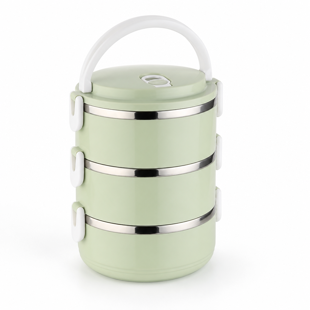 MealStack™ | Dreistöckige Lunchbox aus Edelstahl mit praktischem Tragegriff