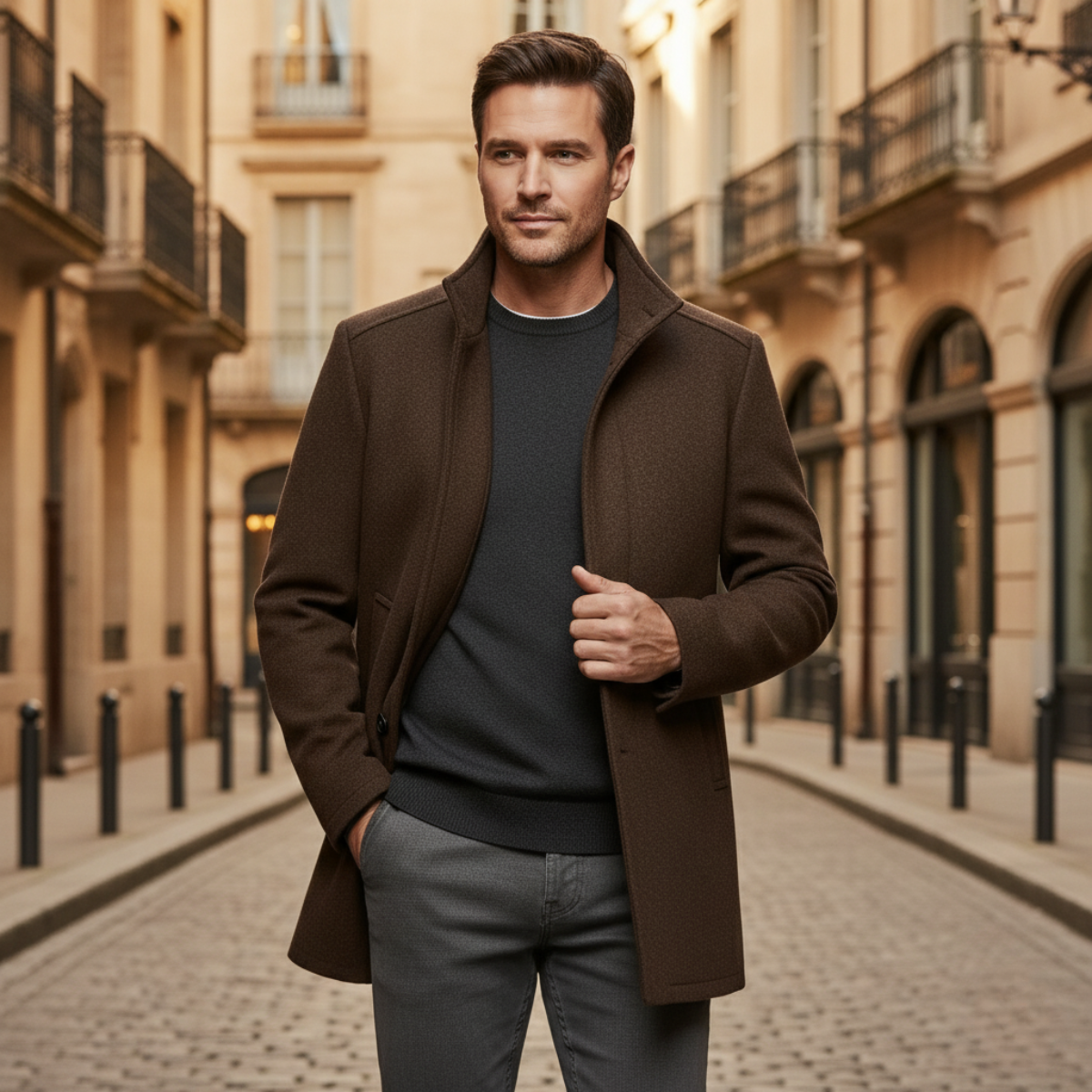 Manteau Homme | Boutonné, Chaud et Élégant