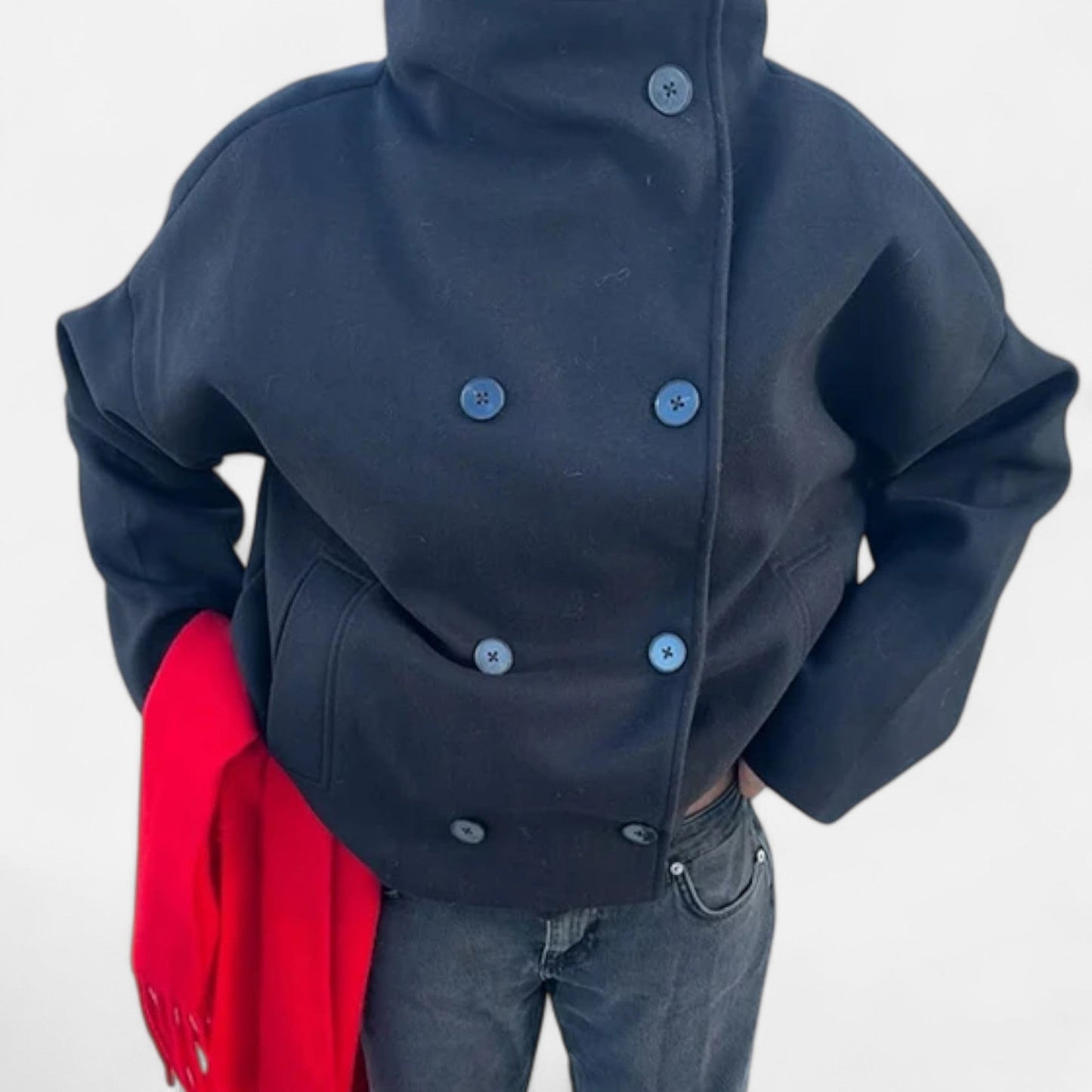 Veste Courte Femme Élégante avec Col Montant – Chic, Moderne & Polyvalente