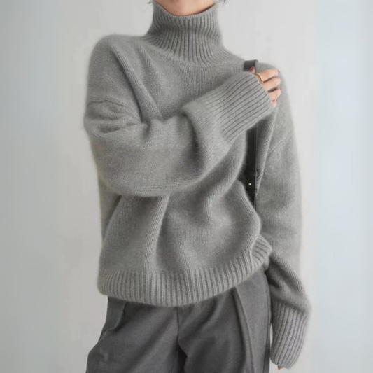 Beline | Pull Femme Oversize à Col Roulé, Tricot Classique Chaud et Confortable