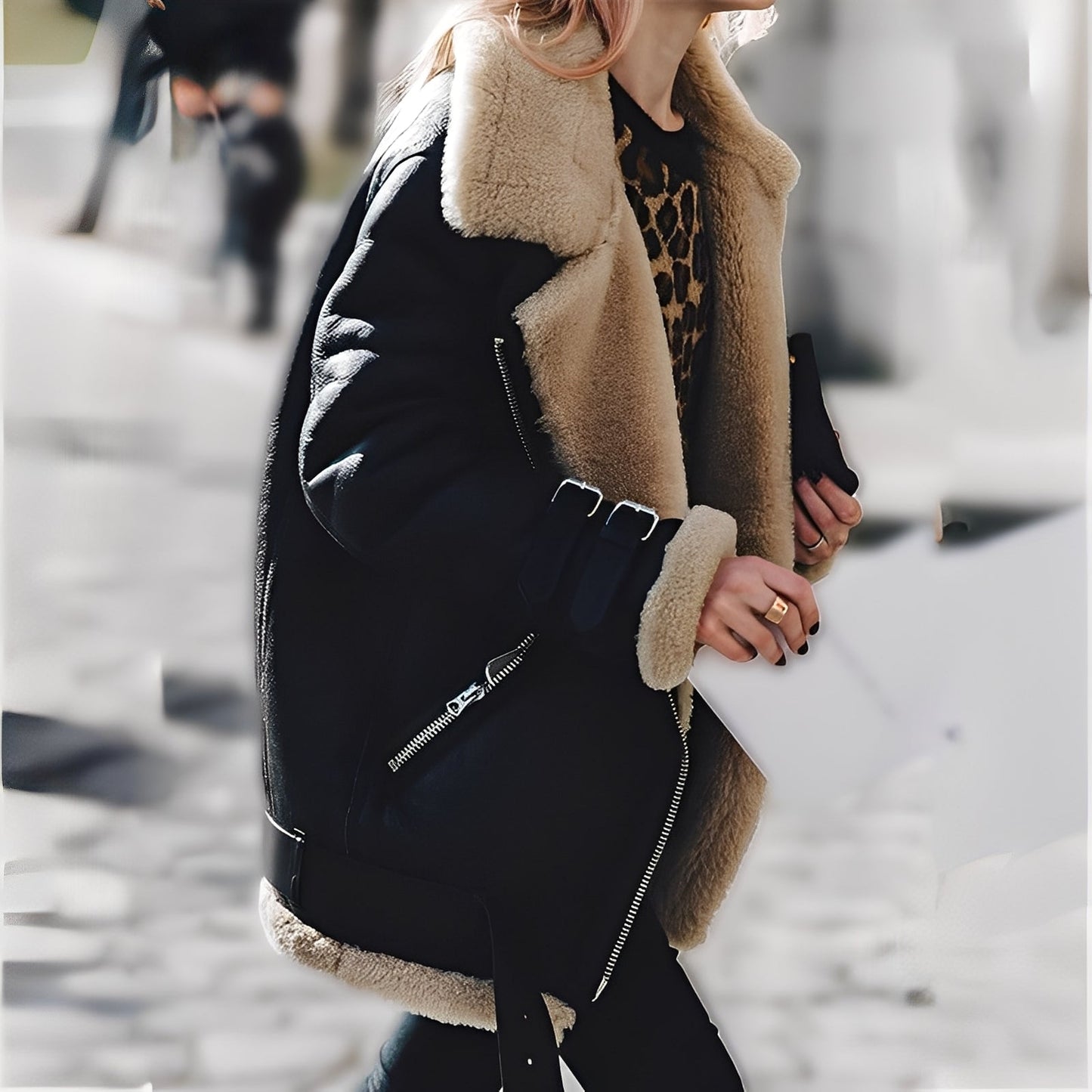 Aviator Jacket Femme avec Doublure Shearling | Style Urbain et Chaleur Luxueuse
