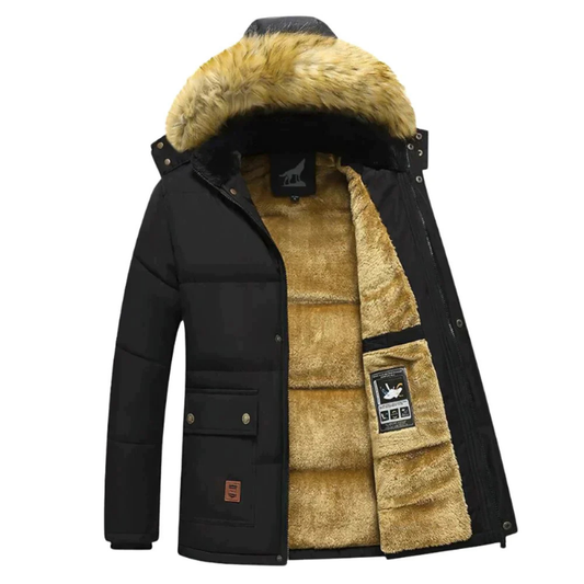 Casper | Parka Homme Hiver Chaud avec Doublure Polaire & Capuche Amovible en Fourrure