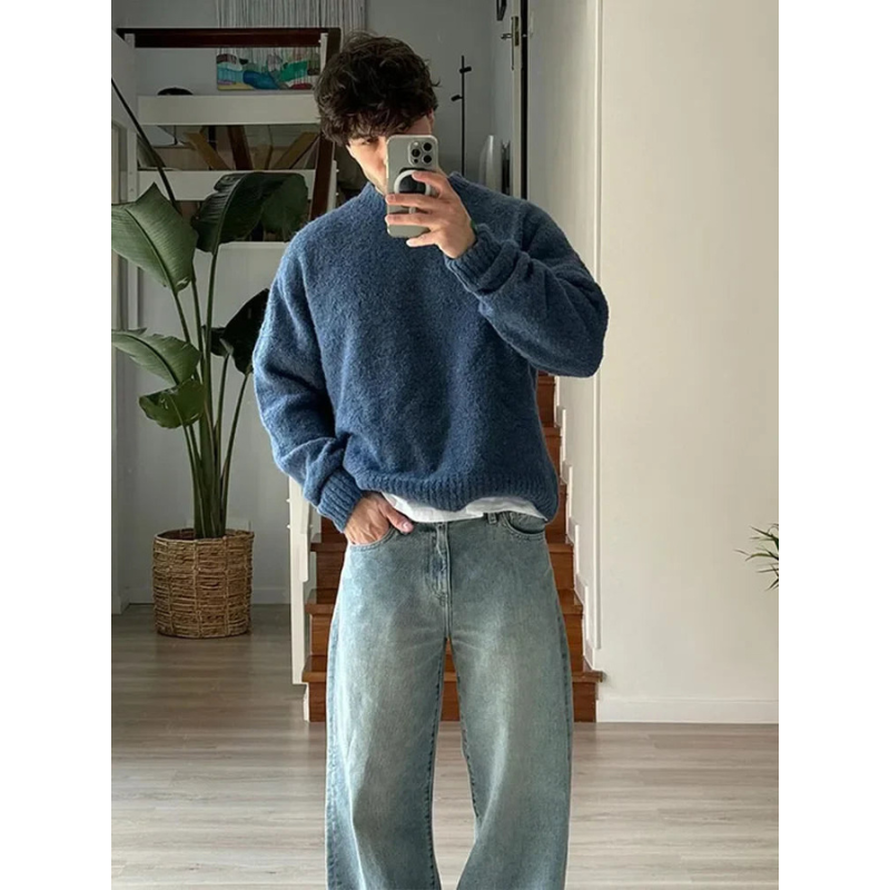 Pull col rond classique pour homme – Confortable, Élégant & Intemporel