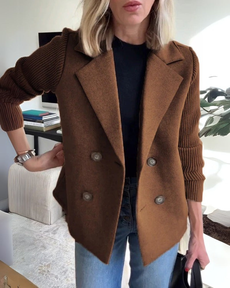 Gilet Blazer Femme en Maille avec Revers Classique – Élégant, Chic & Polyvalent