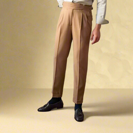 Lazaro | Pantalon Homme Chic – Taille Haute et Coupe Droite Élégante