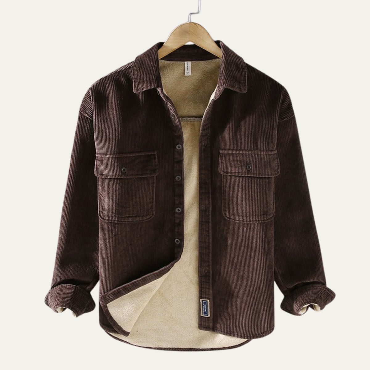 Veste Homme en Velours Côtelé avec Doublure Polaire, Style Décontracté et Chaleur