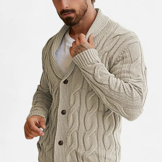 Beau | Cardigan Homme Tricot Texturé à Boutons pour Style Classique et Confort