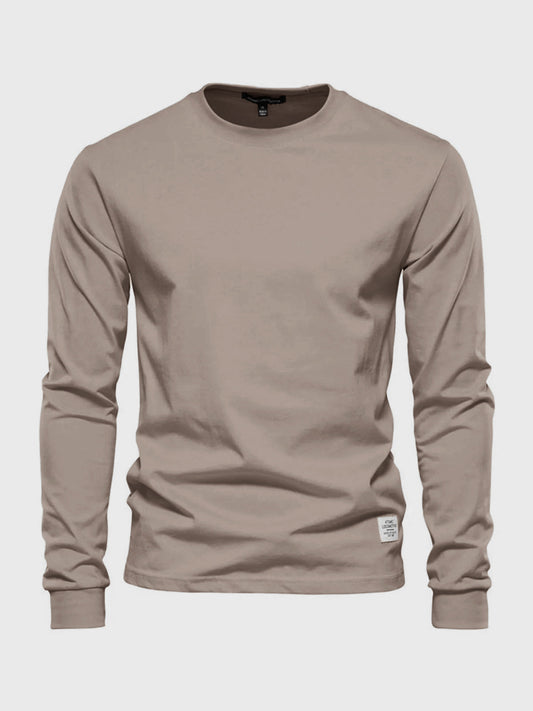 Leonard | Sweatshirt Homme Col Rond | T-Shirt Manches Longues Basique Coton Uni