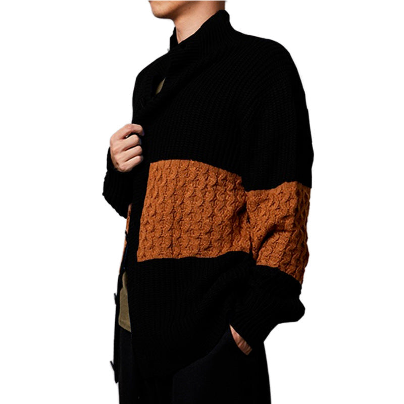 Men’s Cardigan | Gilet Homme Moderne à Col Montant et Design Texturé