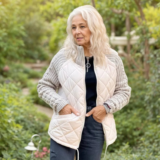 Vivienne | Veste Femme Matelassée à Col Montant et Fermeture Zippée, Style Moderne et Confortable