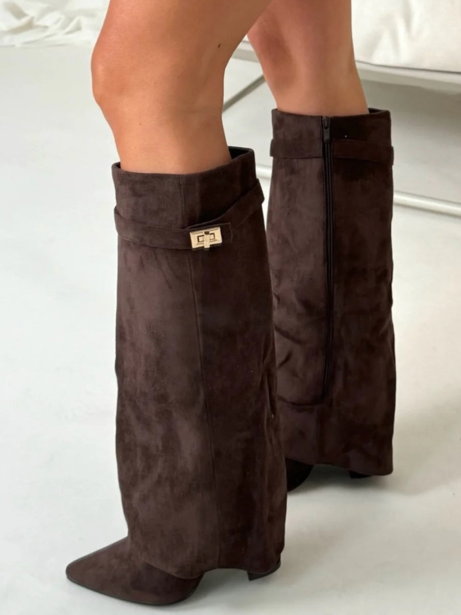 Bottes Hautes Femme | Large Ouverture et Talon Bloc Élégant