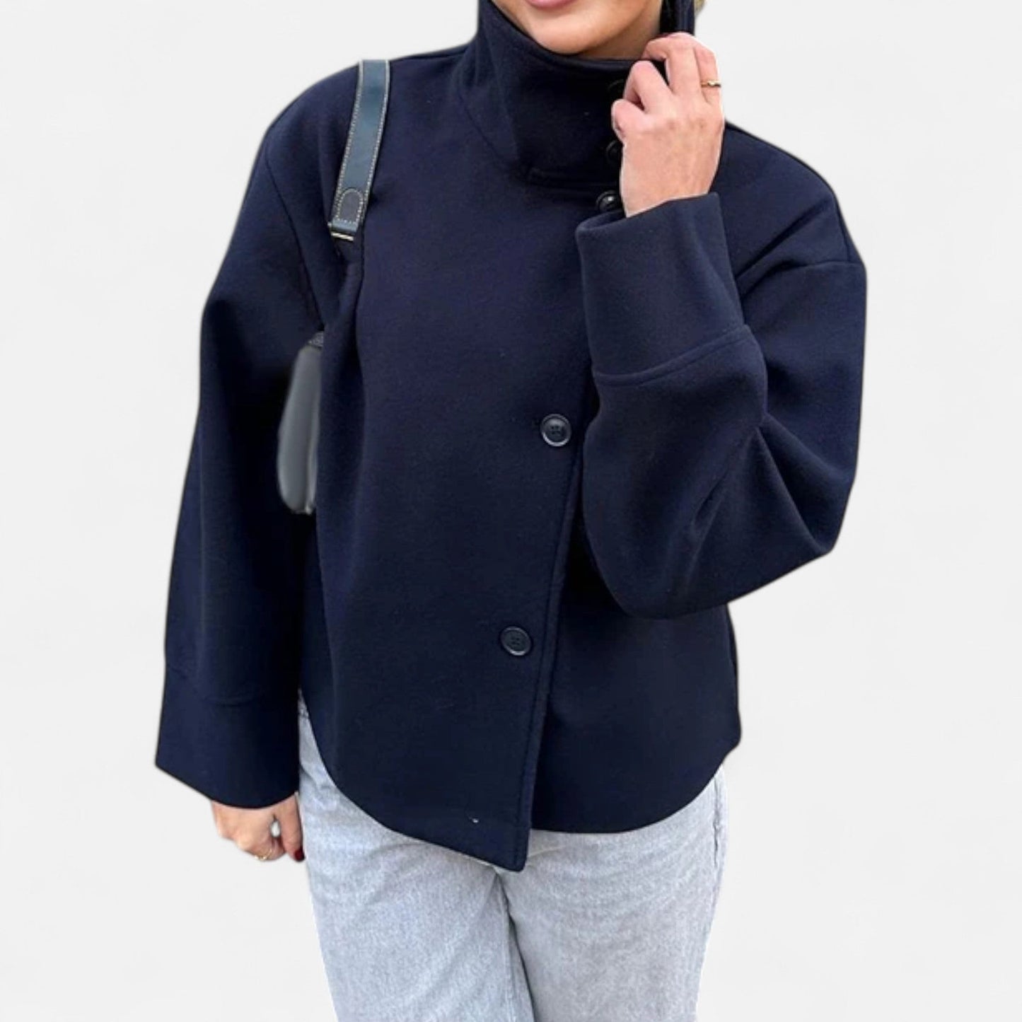 Veste Courte Femme Élégante avec Col Montant – Chic, Moderne & Polyvalente