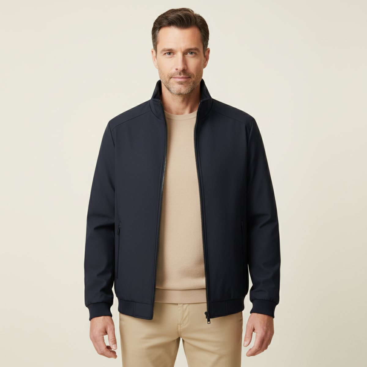 Veste Homme Hiver Matelassée avec Col Montant – Chaude, Confortable & Protectrice