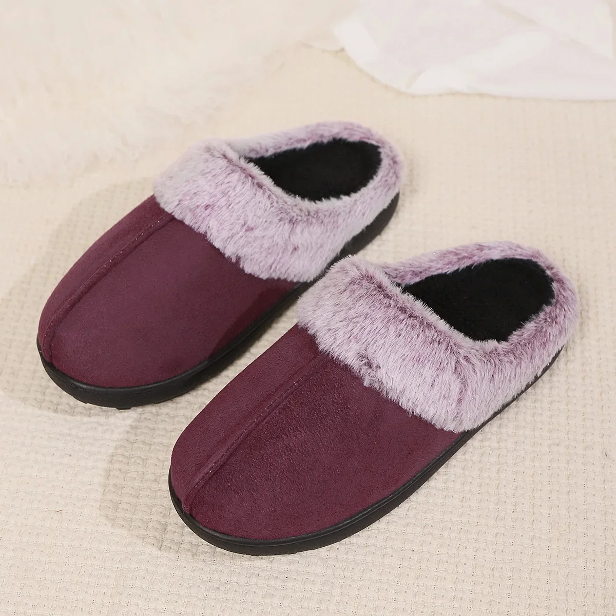 Daphnielle | Chaussons d'hiver pour femme, fermés, doublure en peluche, légers et respirants