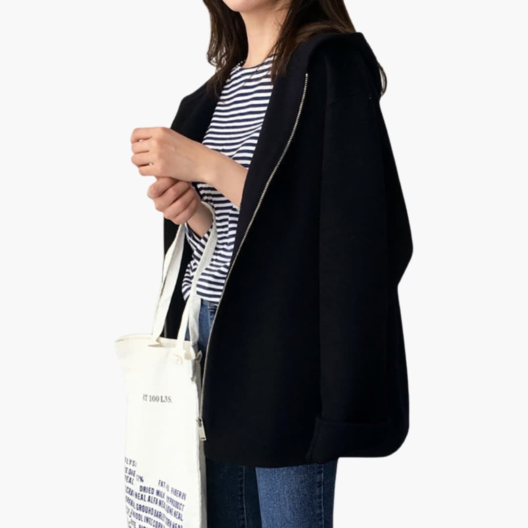 Veste à Capuche Femme | Jacket Légère avec Fermeture Éclair et Poches Latérales