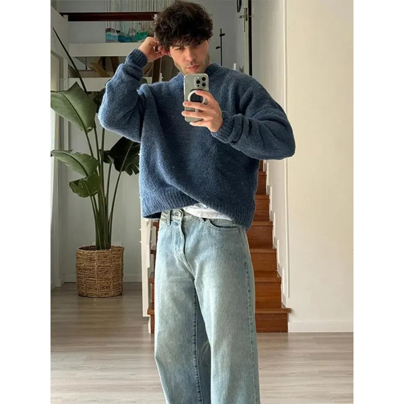 Pull col rond classique pour homme – Confortable, Élégant & Intemporel