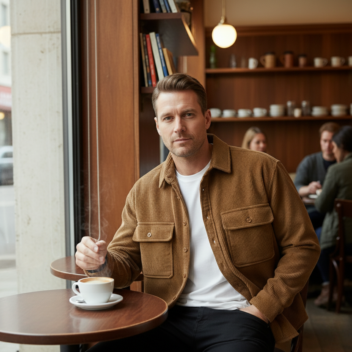 Veste Homme en Velours Côtelé avec Doublure Polaire, Style Décontracté et Chaleur