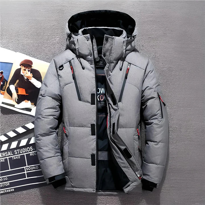 Silas | Veste Homme Hiver Matelassée avec Capuche et Poches | Doudoune Chaude et Élégante