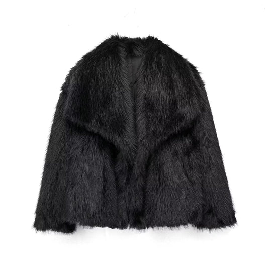 Vivara | Veste Femme Luxe en Fausse Fourrure Couleur Unie, Élégante et Confortable