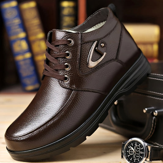 Sylven | Bottes d’Hiver Homme Élégantes, Chaussures Hautes à Lacets avec Doublure Chaude Matelassée