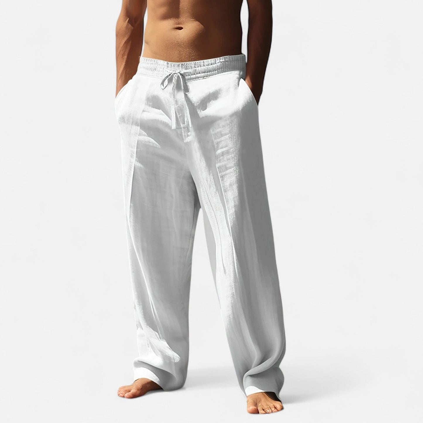 Cedric | Pantalon Homme Lin Détente Taille Élastique Confort Riviera