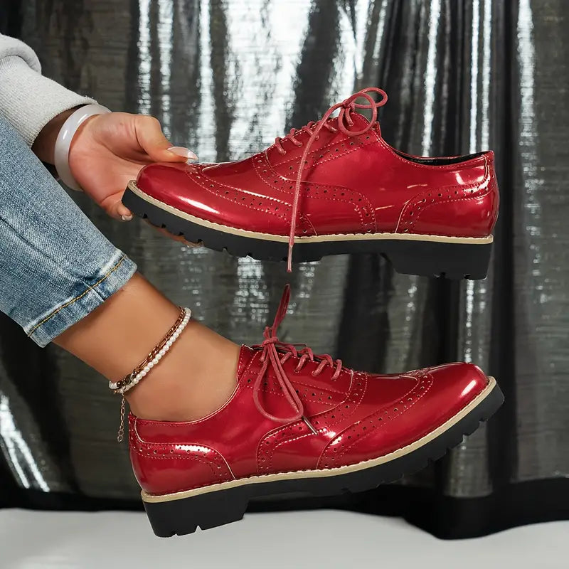 Lucienne | Chaussures Femme Vernies à Lacets, Élégantes et Stylées pour Occasions Formelles