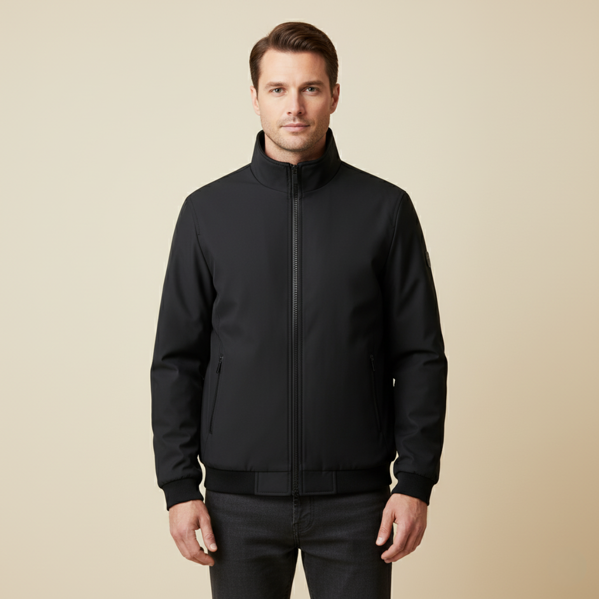 Veste Homme Hiver Matelassée avec Col Montant – Chaude, Confortable & Protectrice