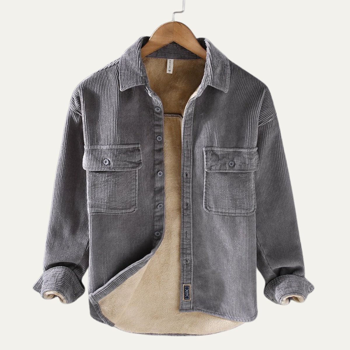 Veste Homme en Velours Côtelé avec Doublure Polaire, Style Décontracté et Chaleur