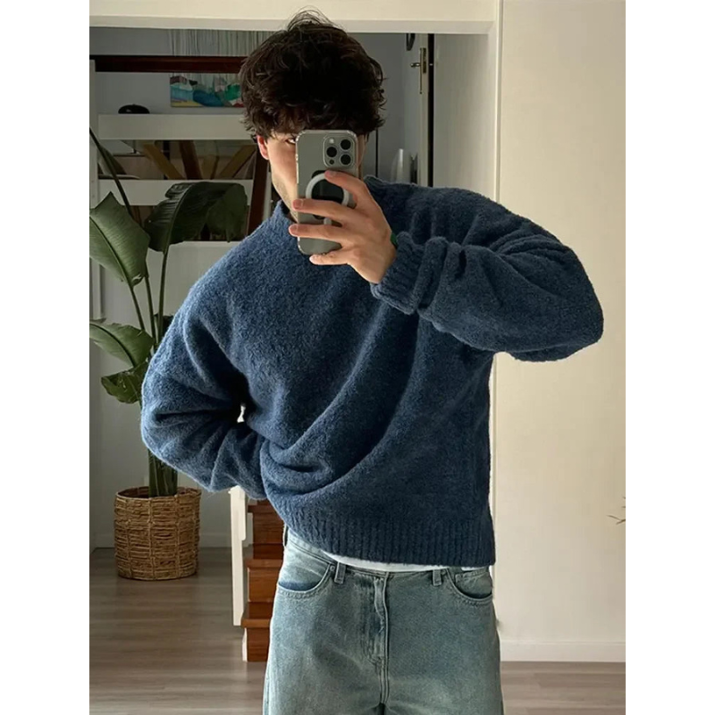 Pull col rond classique pour homme – Confortable, Élégant & Intemporel