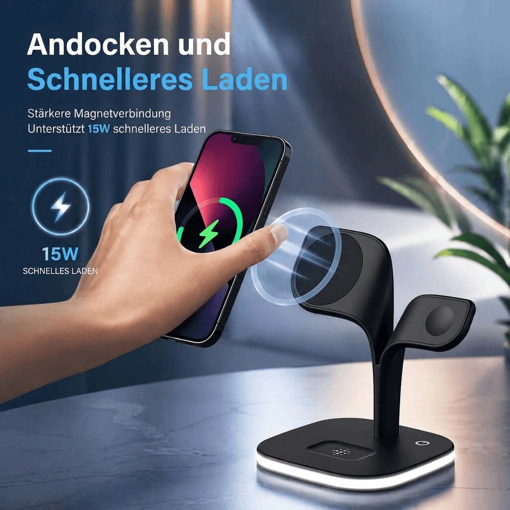 MagniNest™ | 3-in-1-MagSafe-Ladestation für iPhone, Apple Watch und AirPods