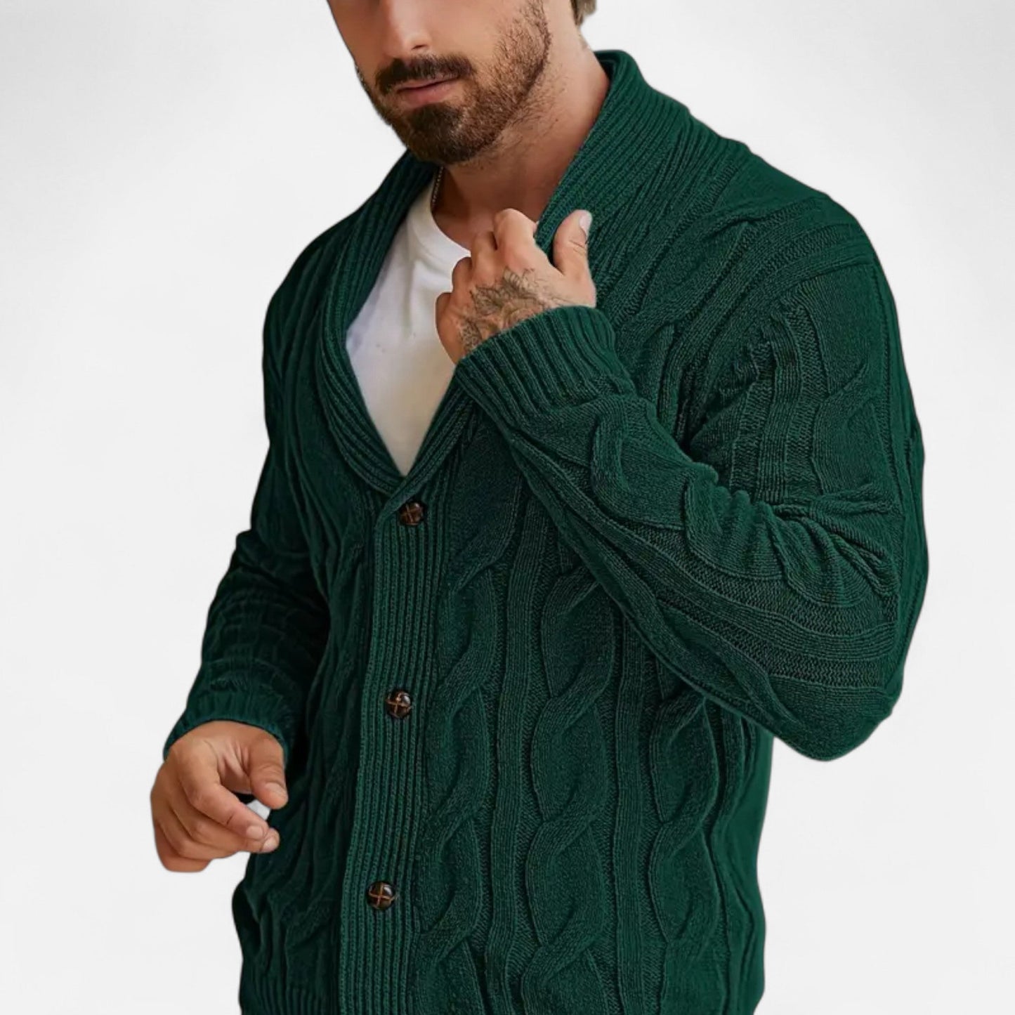 Beau | Cardigan Homme Tricot Texturé à Boutons pour Style Classique et Confort
