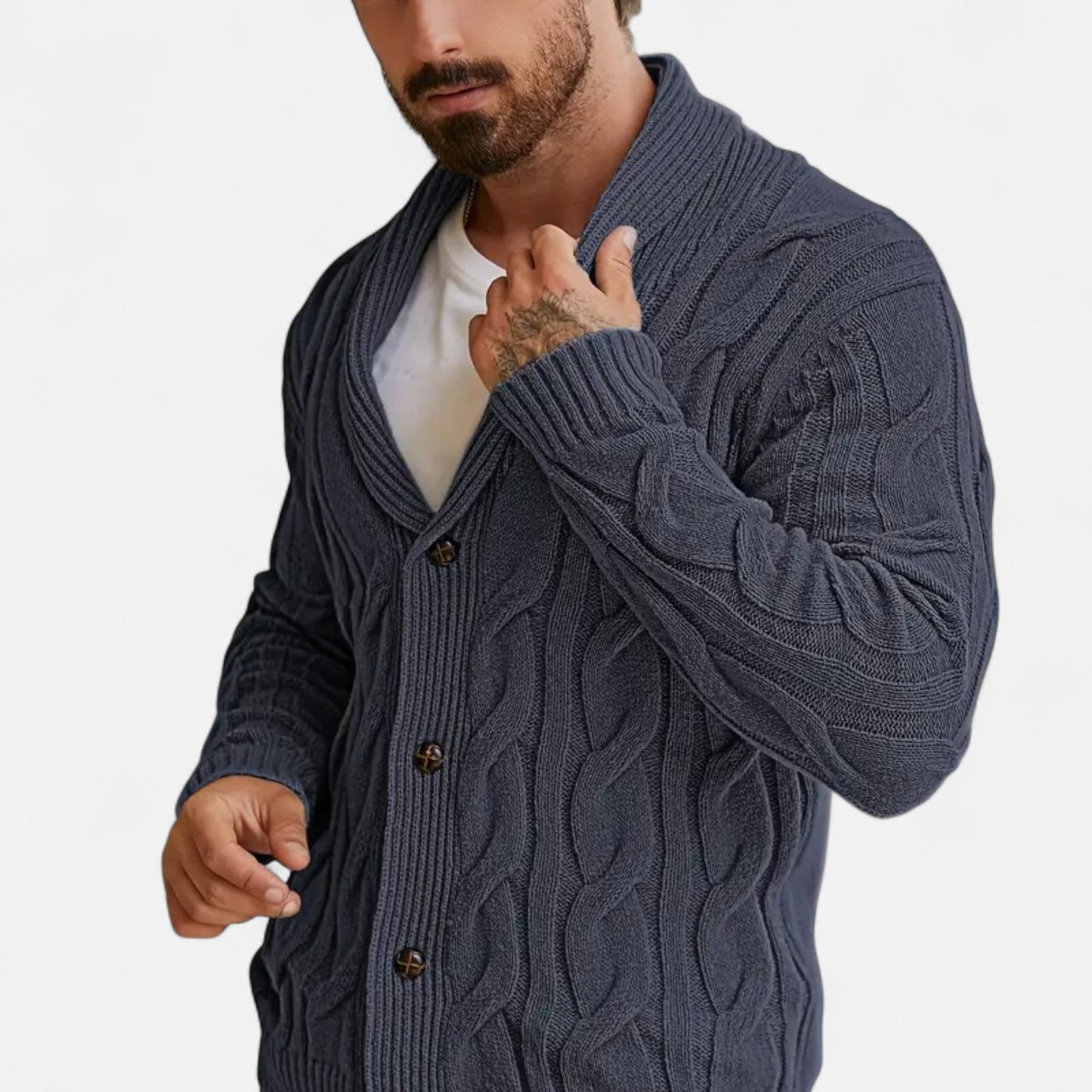 Beau | Cardigan Homme Tricot Texturé à Boutons pour Style Classique et Confort