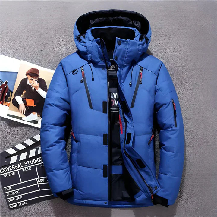 Silas | Veste Homme Hiver Matelassée avec Capuche et Poches | Doudoune Chaude et Élégante