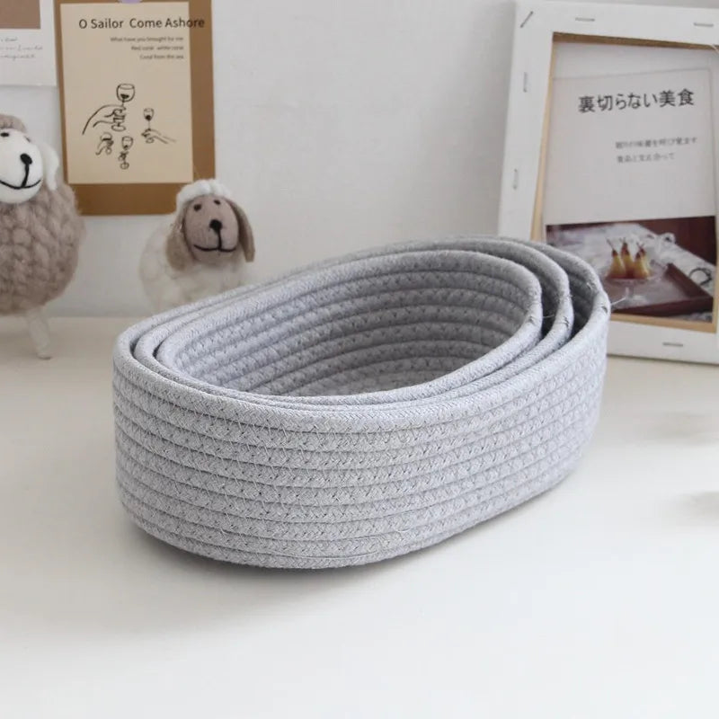 CottonNest™ | Aufbewahrungskorb aus Baumwollseil für Schreibtisch und Zuhause
