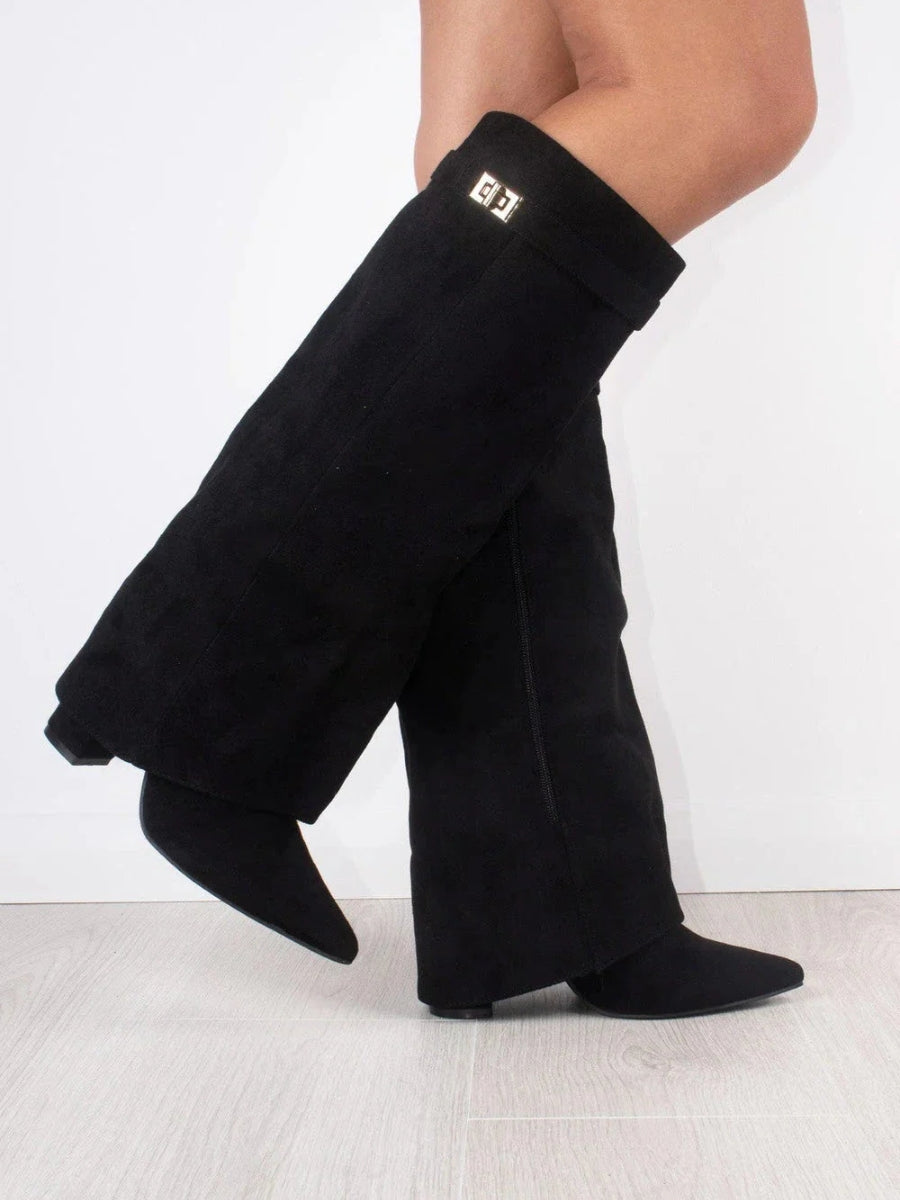 Bottes Hautes Femme | Large Ouverture et Talon Bloc Élégant