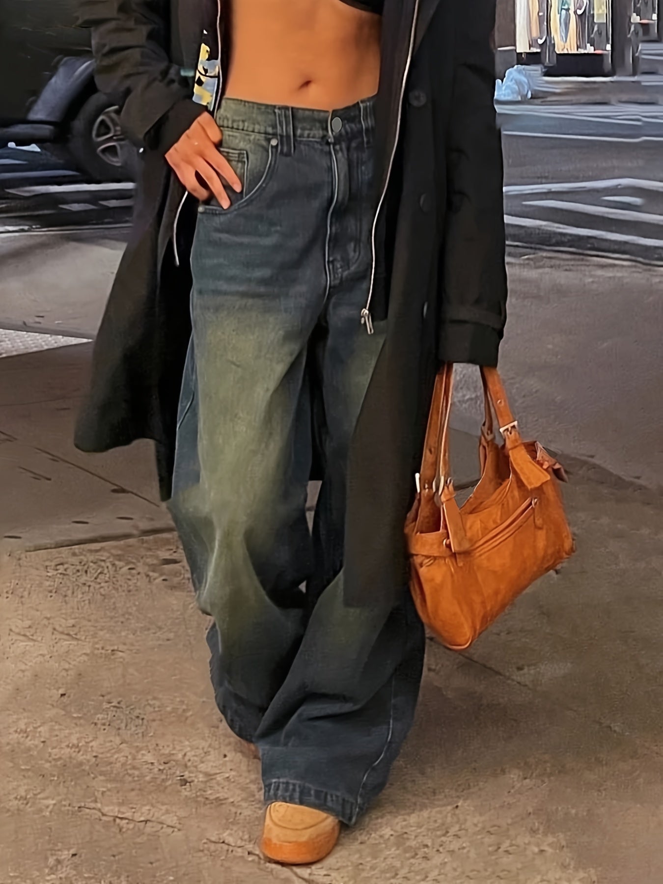 Dauphine | Jean Baggy Femme Large Fit | Coupe Ample à Jambes Larges, Bleu Délavé
