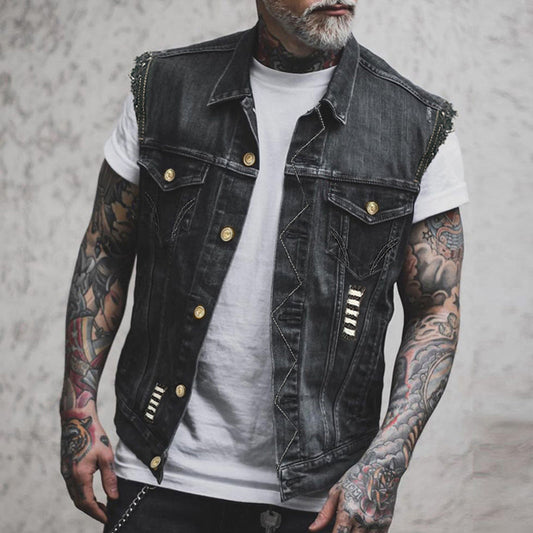 Marcel | Gilet Homme Vintage Sans Manches avec Col Revers et Boutons Élégants