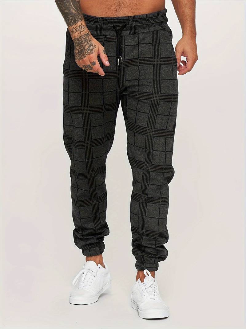 Wyatt | Pantalon Jogging Homme à Carreaux avec Taille Cordon