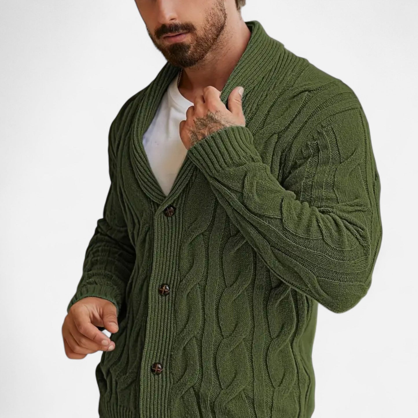 Beau | Cardigan Homme Tricot Texturé à Boutons pour Style Classique et Confort