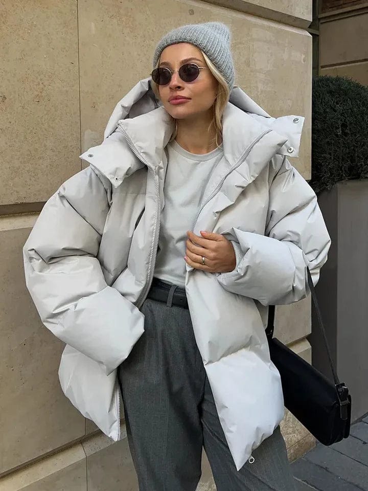 Odette | Doudoune Oversize Femme à Col Haut, Design Matelassé et Style Moderne