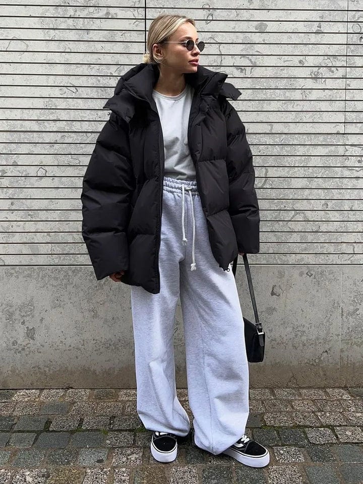 Odette | Doudoune Oversize Femme à Col Haut, Design Matelassé et Style Moderne