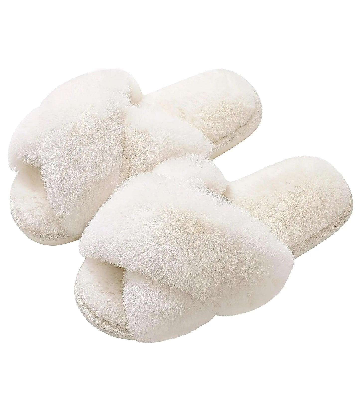 Larara | Chaussons croisés en fausse fourrure – Confort à la maison