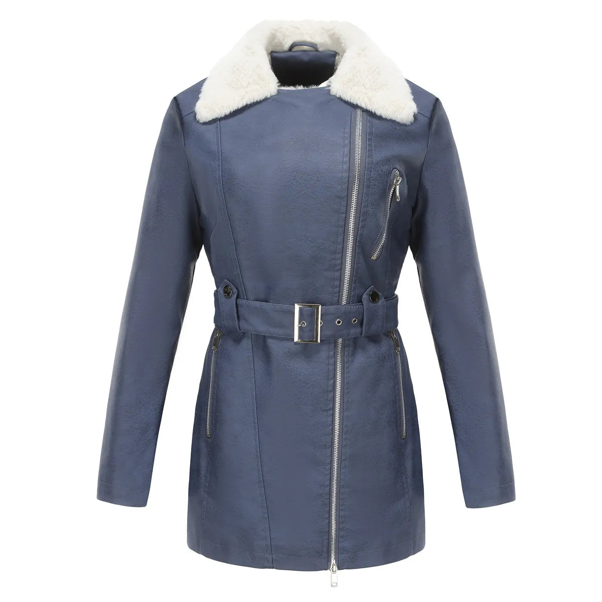 Veste Femme Hiver en Mouton | Style Biker et Douceur Chaude